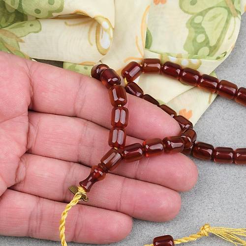 Omari S�kma Kehribar Kaps�l Kesim Oturtma �mameli Sistemli 7.5x9mm Tesbih