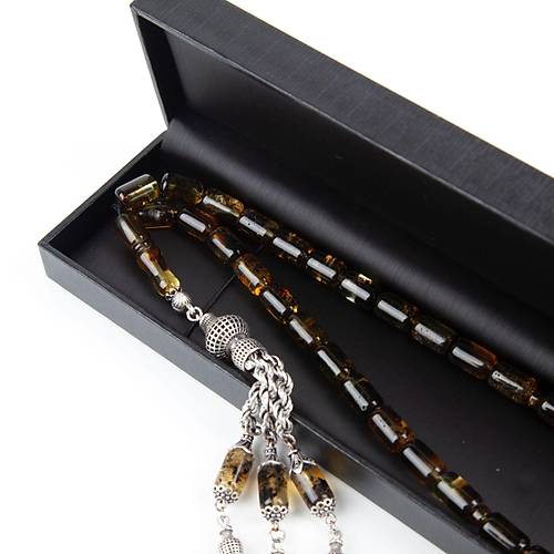 Baltk Kaya 925Ayar Gm Pskl Damla Kapsl Kesim 7x12mm Tesbih (36gr)