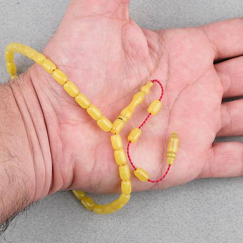 S�kma Kehribar Kaps�l Kesim Sistemli Bilek Boy 5x8mm Tesbih Sar�