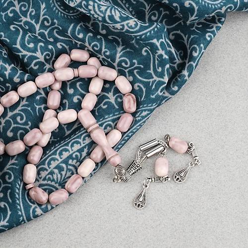 S�kma Kehribar Kaps�l Kesim Alpaka P�sk�ll� 7x11mm Tesbih