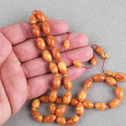 Katalin Bel�ika Dinlenmi� �ubuk Usta ��i �mzal� Yumurta Kesim 8x14mm Tesbih