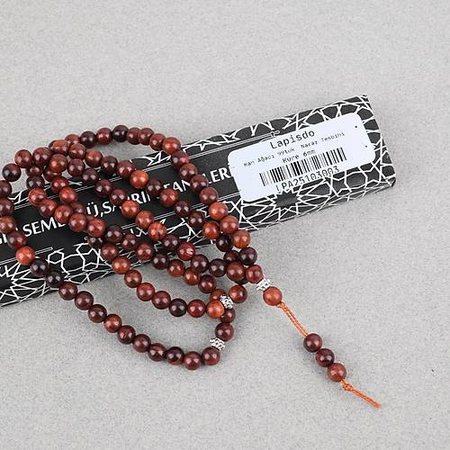 Kan A�ac� 99luk K�re Kesim 6mm Namaz Tesbihi