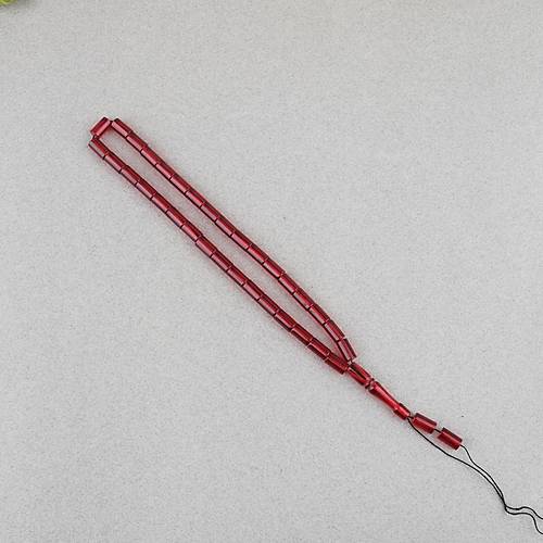 Ate� Kehribar Kesme Kesim 6x10mm Tesbih P�sk�ls�z K�rm�z�