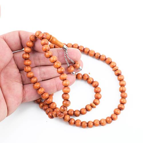 Meram Kavak 99luk Kre Kesim 7.5mm Namaz Tesbihi-Turuncu