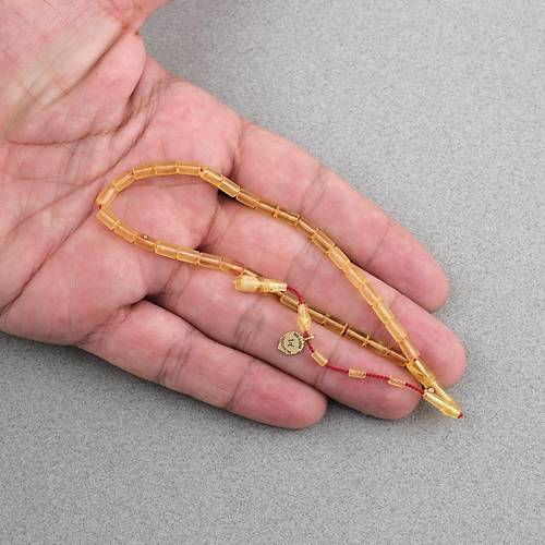 Ate� Kehribar Eski Alman Oyun Zar Obje Patinli Usta ��i �mzal� Parmak Boy Kesme Kesim 3.5x6mm Tesbih