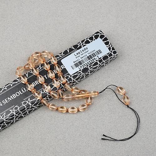 Ate� Kehribar Beyzi Kesim 7x11mm Tesbih-A��k Sar�