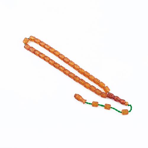 Ate Kehribar Kalem ilik Kapsl Kesim 9x10mm Tesbih