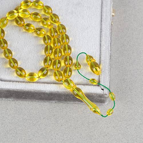 Eski Heykel Obje Osmanl� Ate� Kehribar Beyzi Kesim 8x11mm Tesbih