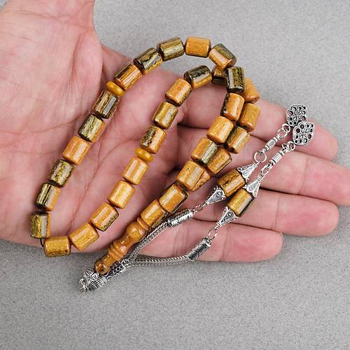 Galalit Sedefli Alpaka P�sk�l Kaps�l Kesim 8x11mm Tesbih