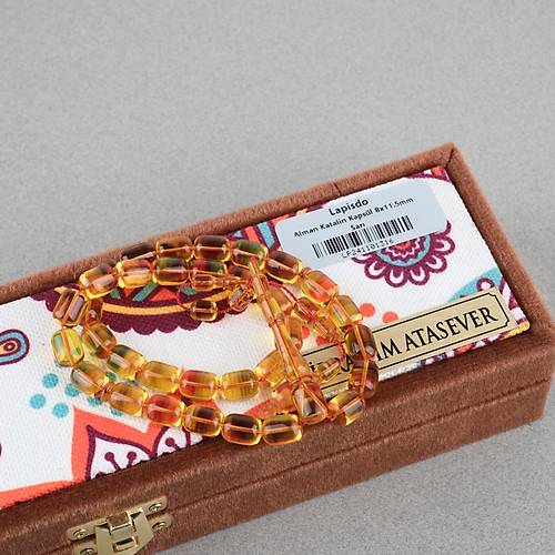 Alman Katalin Usta ��i Kaps�l Kesim 8x11.5mm Tesbih -Sar�