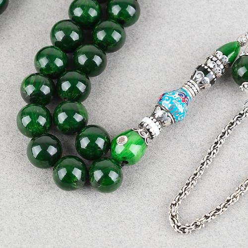 S�kma Kehribar �zel G�m�� Nak�� �mame Bas�k K�re Kesim 12x13mm Tesbih