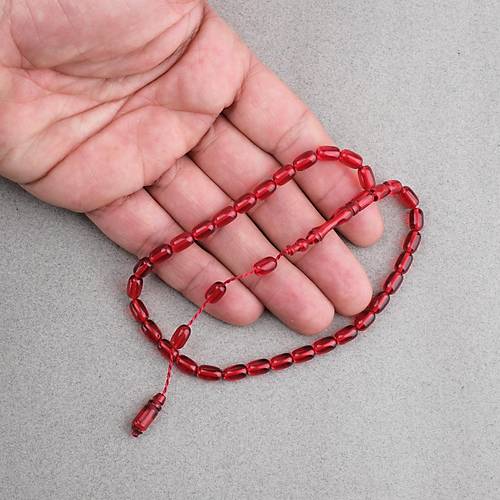 Ate� Kehribar Kaps�l Kesim Sistemli Bilek Boy 5x8mm Tesbih Bordo