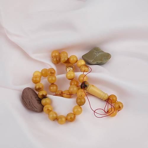 Damla Kehribar K�re Kesim 10mm Tesbih