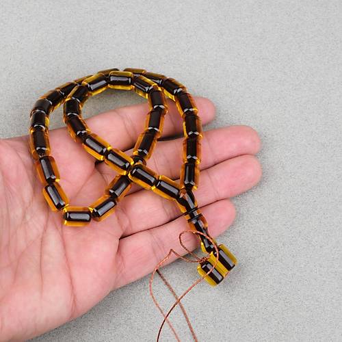 Ate� Kehribar Kaps�l Kesim 9x12mm- Siyah Sar� P�sk�ls�z