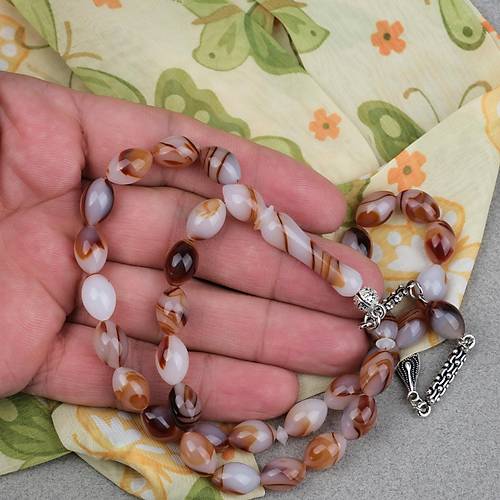 Arizona Katalin Alpaka P�sk�l Beyzi Kesim 8x12mm Tesbih- Kahverengi