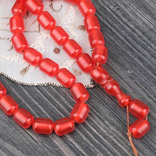 S�kma Kehribar Kaps�l Kesim 9x12mm Tesbih - Portakal P�sk�ls�z