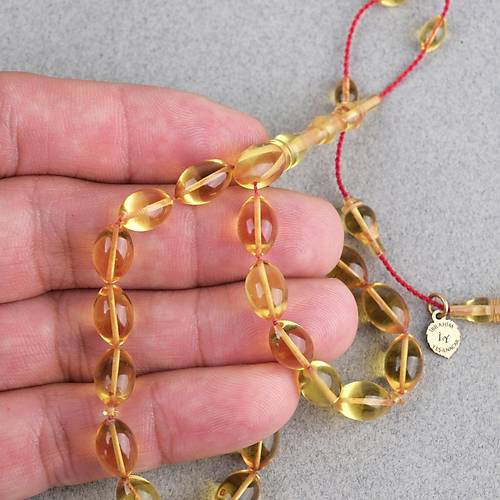 Ate� Kehribar Eski Oyun Zar Obje Patinli Beyzi Kesim 7x10.5mm Tesbih