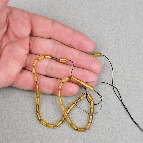 Ate� Kehribar Kesme Kesim 4x7mm Tesbih- �effaf Sar�