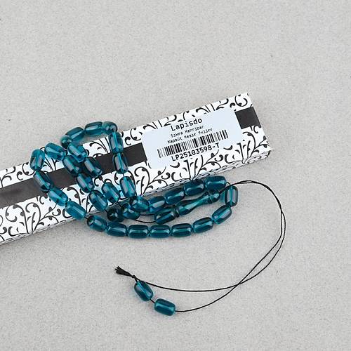 Ate� Kehribar Kaps�l Kesim 7x11mm Tesbih P�sk�ls�z Z�mr�t Ye�ili