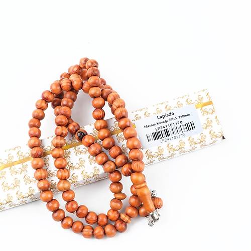 Meram Kavak 99luk K�re Kesim 7.5mm Namaz Tesbihi-Turuncu