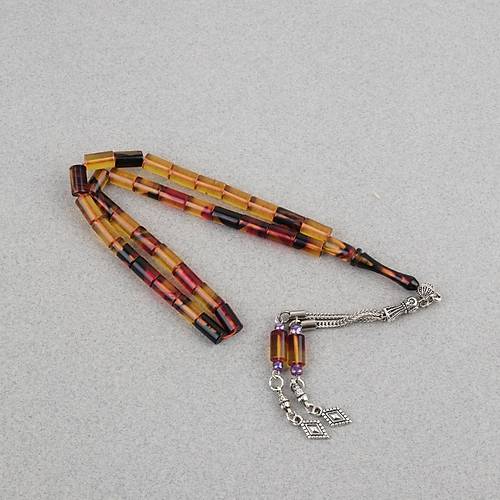 S�kma Kehribar Mozaik Kesme Kesim 6x10.5mm Tesbih