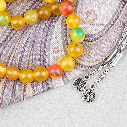 Akik Ta�� K�re Kesim 10mm Tesbih Alpaka P�sk�ll�