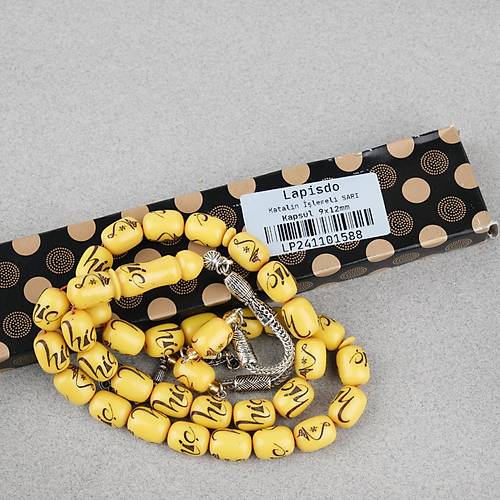 Katalin H�� ��lemeli  Kaps�l 9x12mm Tesbih -Sar�