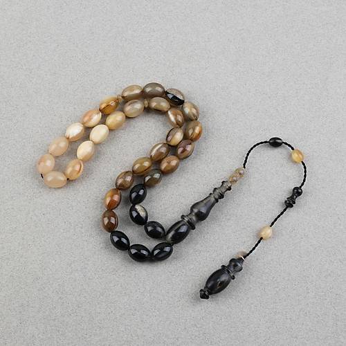 Boynuz Kar���k Usta ��i �mzal� Tombul Beyzi 9x13mm Tesbih