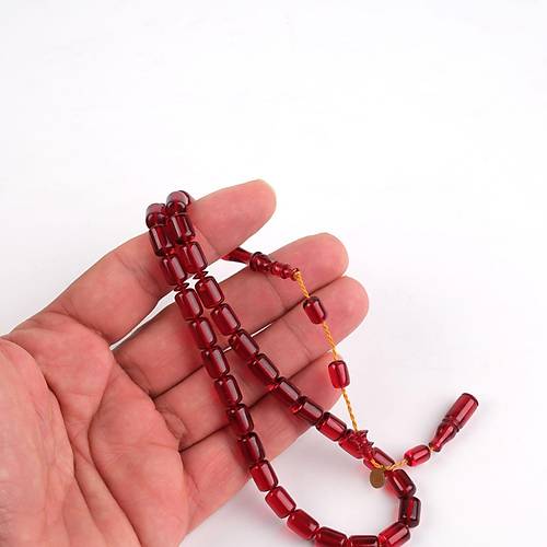 Ate Kehribar Eski Alman Oyun Zar Objeden Kapsl Kesim 6.5x9.5mm Tesbih