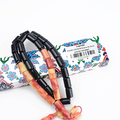 Katalin Dinlenmi� �ift Renk Usta ��i �mzal� Yumu�ak Kesme Kesim 8x13mm Tesbih