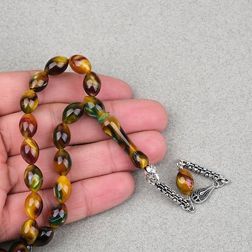 Arizona Katalin Alpaka P�sk�l Beyzi Kesim 8x12mm Tesbih- Sedefli