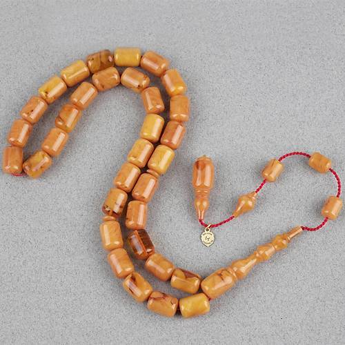 Kadim Katalin Eski Obje Usta ��i �mzal� Kaps�l Kesim 9x13mm Tesbih