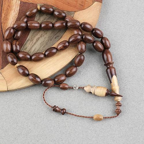 Cocus A�ac� Usta ��i �mzal� Bademi Kesim 9x13mm Tesbih