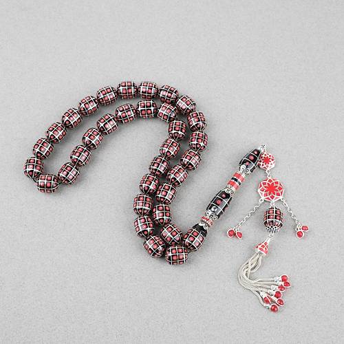 Erzurum Oltu 925Aayar Gm Pskl ,leme,Nak ve mame Kapsl Kesim 13x15mm Tesbih