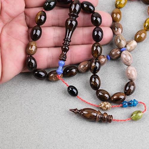 Katalin �ubuk Usta ��i �mzal� Yumurta Kesim 9x13mm Tesbih