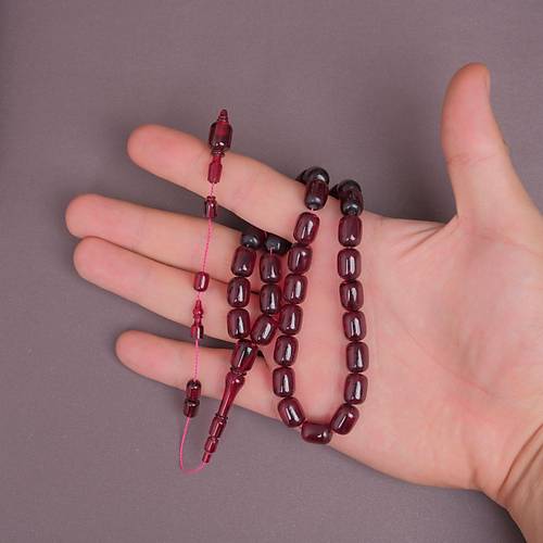 Alman Katalin Usta ��i �mzal� Kaps�l Kesim 9x11.5mm Tesbih - Bordo