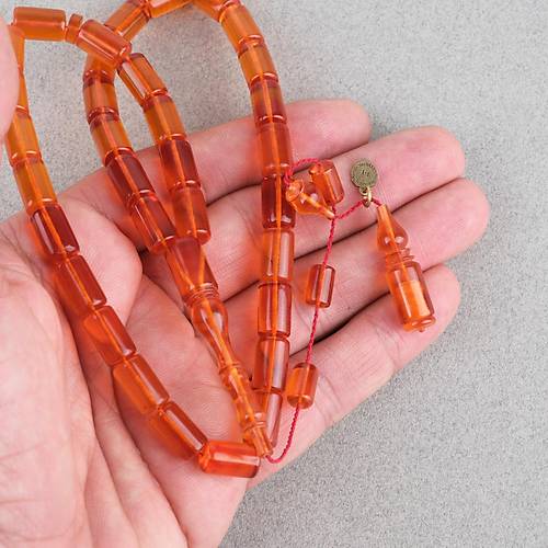 Ate� Kehribar Eski Heykel Objeden Kaps�l Kesim 7x12mm Tesbih