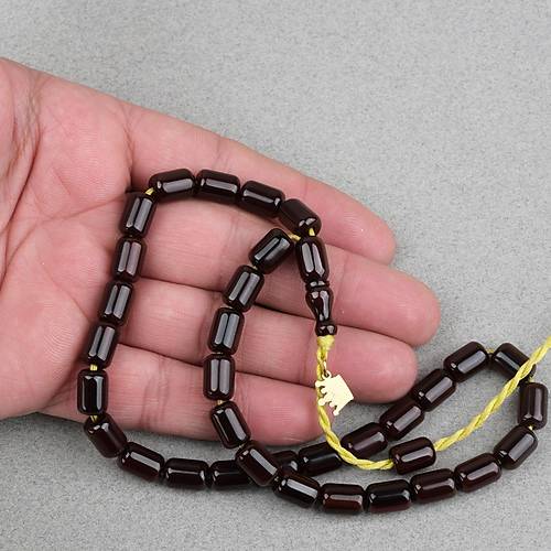 Omari S�kma Kehribar Kaps�l Kesim Oturtma �mameli Sistemli 7x11mm Tesbih