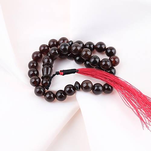 Sumatra Kaya Damla Kehribar Kre Kesim 12mm Tesbih