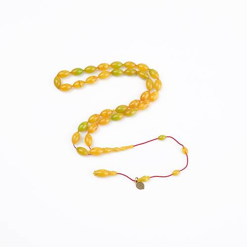 Katalin Dinlenmi� �ubuk Usta ��i �mzal� Beyzi Kesim 6x11mm Tesbih -Hareli Sar�