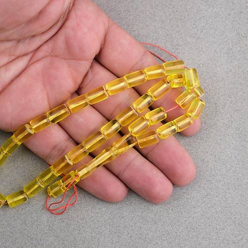 U�ak Cam� Kesme Kesim 7x10mm Tesbih P�sk�ls�z �effaf Sar�