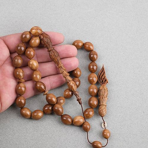 Kuka Usta ��i �mzal� �zel El ��i Oyma �mame ve Hitame Beyzi Kesim 11x15mm Tesbih