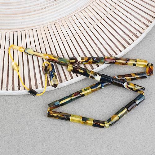 Arizona Katalin Sistemli Kesme Kesim 7x11mm Tesbih -Sar� Siyah