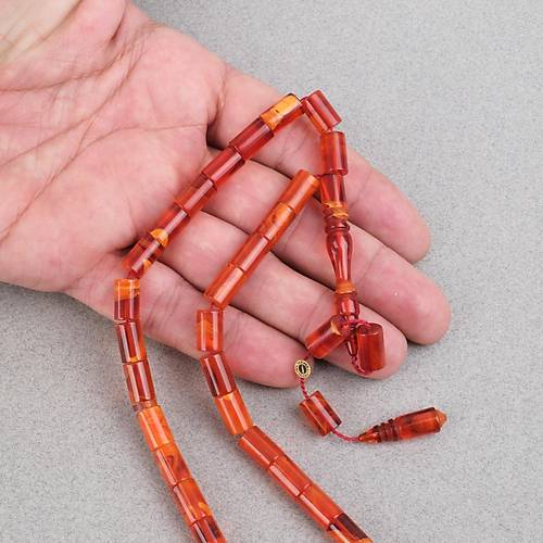 S�kma Kehribar Usta ��i �mzal� Kesme Kesim 6.5x10.5mm Tesbih