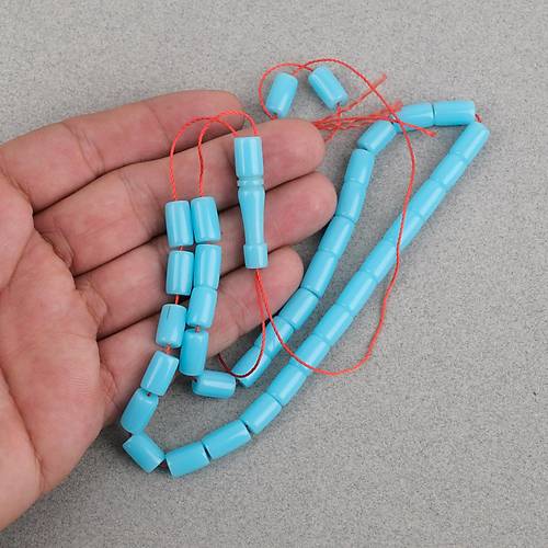 U�ak Cam� Kesme Kesim 7x10.5mm Tesbih - Turkuaz