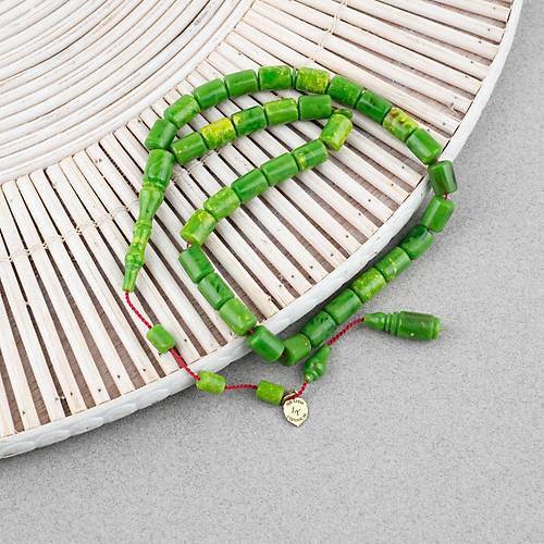 Kadim Katalin Eski Obje Usta ��i �mzal� Bilek Boy Kaps�l Kesim 6x8mm Tesbih