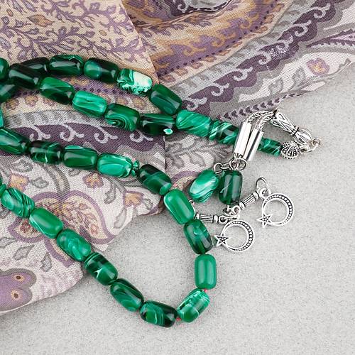 S�kma Kehribar Kaps�l Kesim Alpaka P�sk�ll� 7x11mm Tesbih