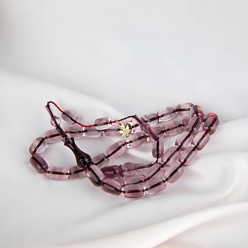 Ate Kehribar Frnl mame Kapsl Kesim 8x13mm Tesbih - effaf