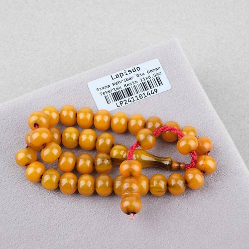 S�kma Kehribar Dik Damar Bilek Boy Tekerlek Kesim 11x8.5mm