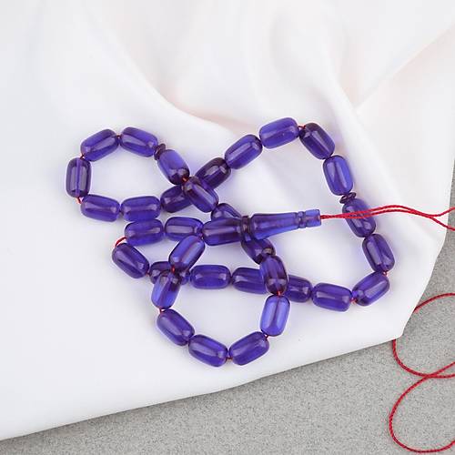 S�kma Kehribar Kaps�l Kesim 7x11mm Tesbih P�sk�ls�z